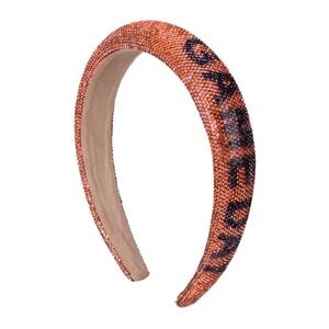 Juliet By Crystal Avenue NWT Game Day Orange/Black Rhinestone Puffy Headband